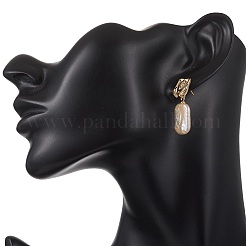 Rectangle Natural Keshi Pearl Dangle Stud Earrings&nbsp;EJEW-JE06975