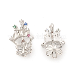 Brass Cubic Zirconia Peg Bails Pendants&nbsp;KK-I698-04P