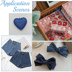 2 Sets Denim Fabric Ribbon&nbsp;SRIB-CY0001-27B