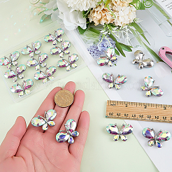 Platinum Tone Alloy Rhinestone Butterfly Cabochons&nbsp;DIY-FG0009-98A