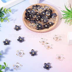 100Pcs 2 Colors Transparent Resin Sakura Flower Bead Caps&nbsp;RESI-TA0005-57