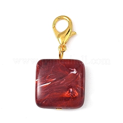 Square Acrylic Imitation Gemstone Pendant Decorations&nbsp;HJEW-JM04575