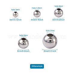 Round 304 Stainless Steel Beads&nbsp;STAS-MP0001-01P