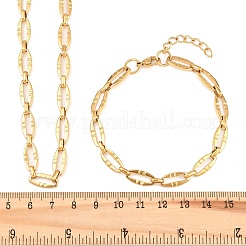 304 Stainless Steel Oval Link Chain Bracelet & Necklace Jewelry Sets&nbsp;SJEW-L199-03G