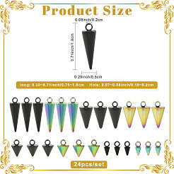 24Pcs 8 Styles 304 Stainless Steel Pendants&nbsp;STAS-FS0002-25A