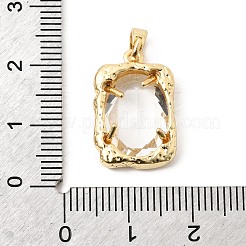 Brass Pave Clear Cubic Zirconia Pendants&nbsp;KK-B179-01G