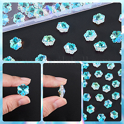 80Pcs Transparent Faceted Glass Connector Charms&nbsp;GLAA-SP0001-88C-02