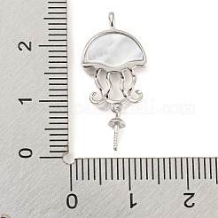 Rhodium Plated 925 Sterling Silverr Micro Pave Cubic Zirconia with Sea Shell Peg Bails&nbsp;STER-Q190-11P