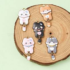 5Pcs 5 Colors Alloy Enamel Pendants&nbsp;ENAM-YW0003-65
