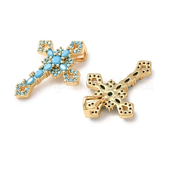 Brass Micro Pave Cubic Zirconia Pendants&nbsp;KK-C143-43B-G
