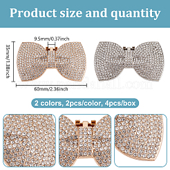 4Pcs 2 Colors Bowknot Alloy Rhinestone Shoe Decoration&nbsp;FIND-GO0002-33