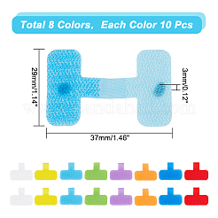 80Pcs 8 Colors Nylon and Polyester Self Adhesive Wire Tags&nbsp;AJEW-GL0001-46