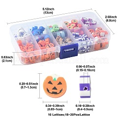 198Pcs 9 Styles Halloween Theme Handmade Polymer Clay Beads&nbsp;CLAY-FS0001-44