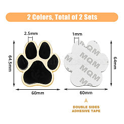 2 Sets 2 Colors Self Adhesive Alloy Cat Stickers&nbsp;STIC-FH0001-14