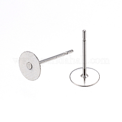 Non-Tarnish 304 Stainless Steel Stud Earring Findings&nbsp;A-STAS-D448-088P-6mm