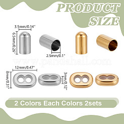 4 Sets 2 Colors Stainless Steel Silicone Bayonet Clasps&nbsp;STAS-AR0002-63