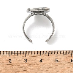 304 Stainless Steel Cuff Ring Findings&nbsp;STAS-B126-09P