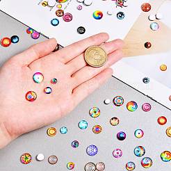 280Pcs 4 Styles Flat Back Glass Cabochons&nbsp;GGLA-SZ0001-32