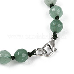 8mm Faceted Round Natural Green Aventurine Beaded Necklaces&nbsp;NJEW-F327-01A-02