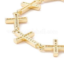 Clear Cubic Zirconia Cross Link Chains Bracelet&nbsp;BJEW-I301-12G