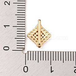 Rhombus Brass Pave Clear Cubic Zirconia Mutil-Strand Links&nbsp;ZIRC-R021-01E-G