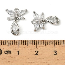 Brass Micro Pave Cubic Zirconia Pendants&nbsp;LS-KK-C107-18A-P