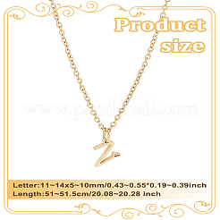 1pc 304 Stainless Steel Letter Pendant Necklaces&nbsp;NJEW-LP0001-39Z-G