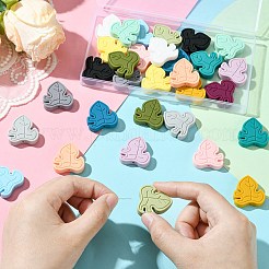 32Pcs 16 Colors Leaf Food Grade Eco-Friendly Silicone Focal Beadss&nbsp;SIL-CJ0002-19