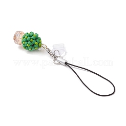 Christmas Theme Glass Seed & PVC Mobile Dustproof Plugs Pendant Decorations&nbsp;HJEW-MZ00338-02