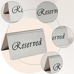 6Pcs 2 Styles Stainless Steel Hotel Resturant Table Reserved Tent Sign&nbsp;AJEW-CP0003-76