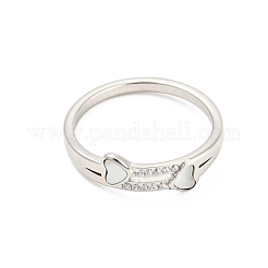 304 Stainless Steel Finger Ring with Rhinestone&nbsp;RJEW-Q779-02P