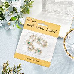 6Pcs 2 Colors Brass Micro Pave Cubic Zirconia Pendants&nbsp;KK-BBC0020-51