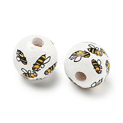 Printed Wood European Beads&nbsp;WOOD-G022-10A