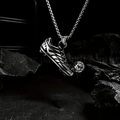 Football Soccer Shoe Alloy Pendant Necklaces&nbsp;FS-WG4A7BD-01-1
