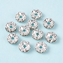 Brass Rhinestone Spacer Beads&nbsp;RB-A014-L8mm-01S