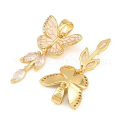 Brass Pave Clear Cubic Zirconia wit Enamel Pendants&nbsp;CU-CBA74F1-29G-02