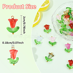 10Pcs Glass Pendants&nbsp;PALLOY-YW00040-01