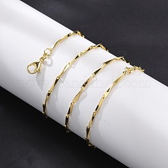 Brassl Twisted Bar Link Chain Necklaces for Men Women&nbsp;NJEW-G160-15G