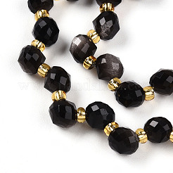 Natural Silver Obsidian Beads Strands&nbsp;G-T141-51