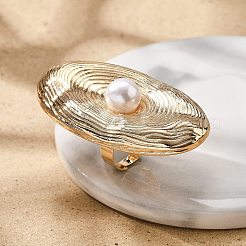 Oval Alloy Adjustable Rings for Women&nbsp;RJEW-B108-05KCG