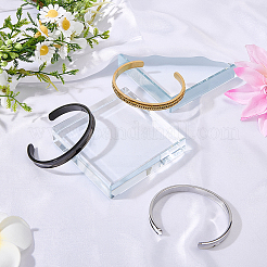 3Pcs 3 Colors Stainless Steel Open Cuff Bangles&nbsp;BJEW-SC0001-82