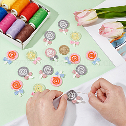 48Pcs 4 Colors Polyester Embroidery Sew on Appliques&nbsp;PATC-FG0002-01