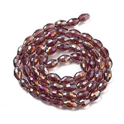 Transparent Electroplate Glass Beads Strands&nbsp;EGLA-A037-T6x8mm-B13