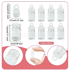 30Pcs Glass Empty Bottle Pendant Decoration&nbsp;CON-YW0001-78