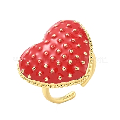 Heart Brass with Enamel Cuff Rings for Women&nbsp;RJEW-A069-10G