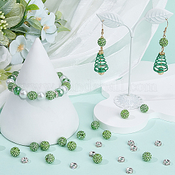 DIY Round Polymer Clay Rhinestone & Rhinestone Rondelle Spacer Beads Jewelry Making Findings Kits&nbsp;DIY-SC0027-50D