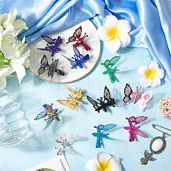 12Pcs 12 Colors Alloy Alligator Hair Clips for Women&nbsp;OHAR-SP0001-07