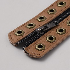 Cowhide Leather Lace-in Boot Zipper Inserts&nbsp;DIY-WH0499-06B-04