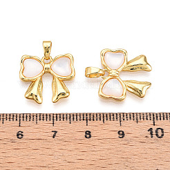 Brass Pave Natural Shell Pendants&nbsp;KK-N257-49G