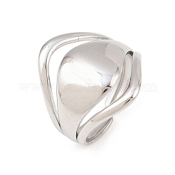 US Size 7 304 Stainless Steel Cuff Rings&nbsp;RJEW-D336-04P